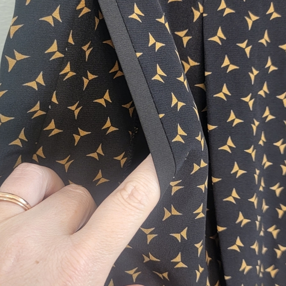 Lafayette 148 New York Designer Luxury‎ 100%Silk Black Design Pants Size Large - Picture 4 of 12